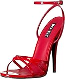 Stiletto-Absatz Devious Damen DOMINA-108 Sandale, rotes Leder, 43 EU