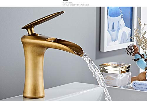Robinet mélangeur cascade pour lavabo et évier de salle de bains en laiton