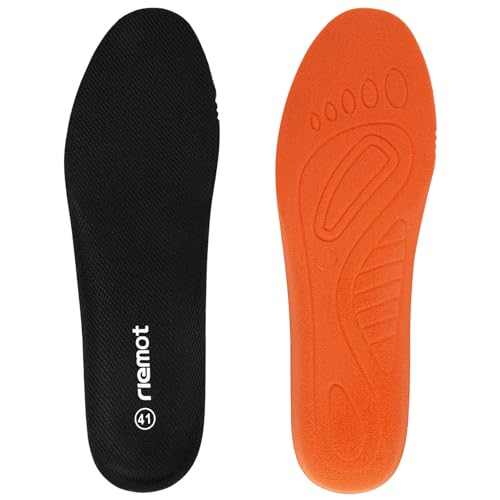 Image of riemot Men /Women Soft and Comfortable Memory Foam Insoles,Replacement Shoe Inserts for Sports Shoes,Walking Shoes,Cushioning Insole,Breathable Sole Inserts Black Women 8 /EU39