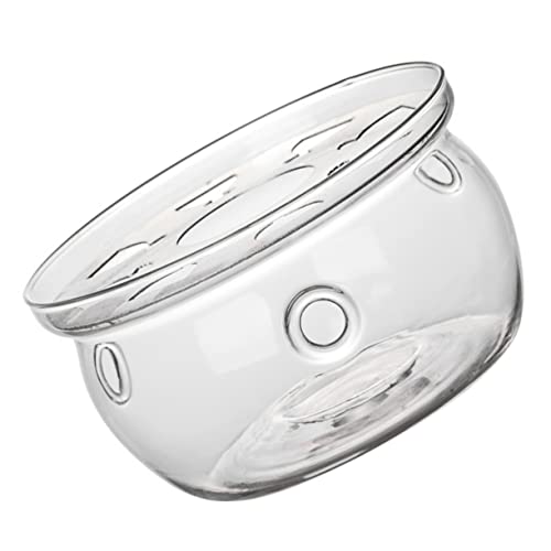 HAKIDZEL Glass Teapot Warmer with Heating Base Practical Desktop Tea Warmer for Home Use Convenient for Warming Tea and Food Compact Design for