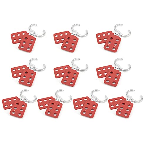 Image of Aluminum Lockout Hasp, Lockout Hasp Aluminum 25Mm 6 Holes Industrial, 10Pcs Red Spark Hasps, Hasps For Securing Assets In, Mining Industries