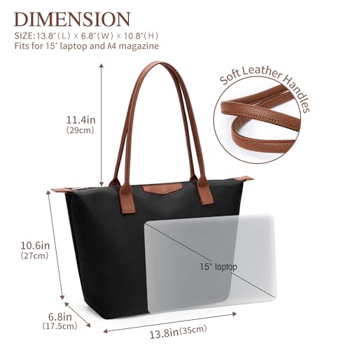 Bolso Tote para Mujer, Casual, de Cuero Vegano y Nylon miniatura 5