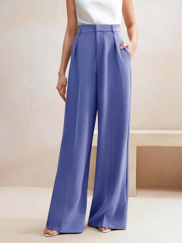 Image of KOTTY Women's Elegant High-Waist Wide-Leg Trousers for Office & Casual Wear