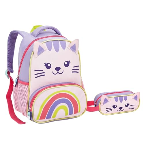 Kit Mochila e Estojo Creche Infantil Zoop Gato