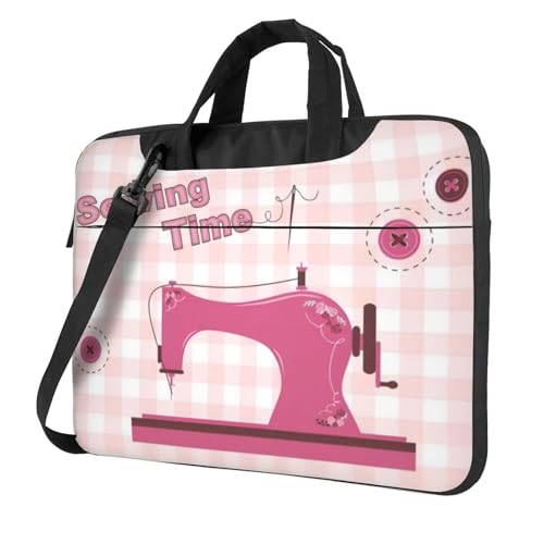 BLWSLC Bolsa de hombro para ordenador portátil de tela Oxford 600D, a prueba de golpes, vintage, color rosa, para uso diario, Black, 14 inch