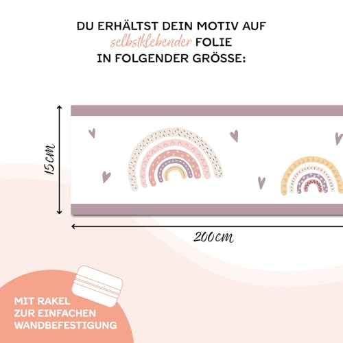 Miniatura 3 de Yabaduu Cenefa De 15 Cm X 200 Cm Para Habitación, Habitación De Bebé, Adhesivo Decorativo Para Pared, Adhesivo Decorativo Para Niños Y Niñas Y033 Arcoíris