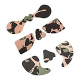 ORFOFE Lot de 3 Autocollants Visage Hiver Camouflage Vert en Coton Fibre Élastique, Patchs Professionnels Coupe Vent et Antigel pour Ski Équitation Sports de Plein Air