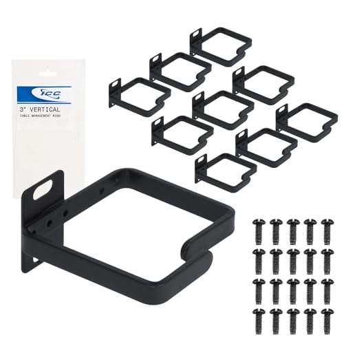 ICC 3” Metal Cable Management Ring, Vertical, Rack or Wall Mount, Pack of 10 – Cable Organizer for Network Racks and Wiring Systems