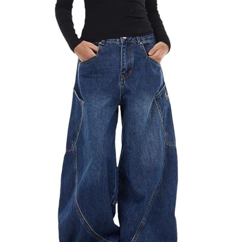 Baggy Jeans Men Vintage Baggy Barrel Jeans Men with Side Pockets Streetwear for Skater Wide Leg Denim Pants4