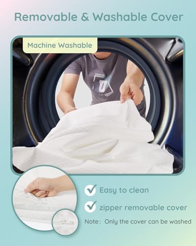 Lilian&Gema Pack and Play Mattress 38"x26"x1.5", Pack N Play Mattresses Pad for Play Pen and Playard, Premium Foam Playpen Mattress Topper with Washable Cover & Traveling Bag for Baby Toddler