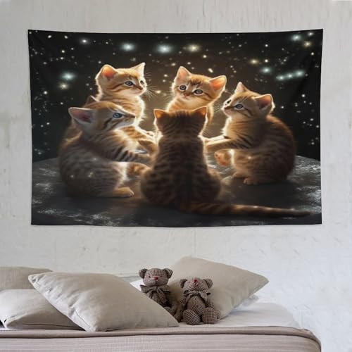 Tapisserie chat mignon DCCCY tenture murale pour decoration de chambre 150x230cm