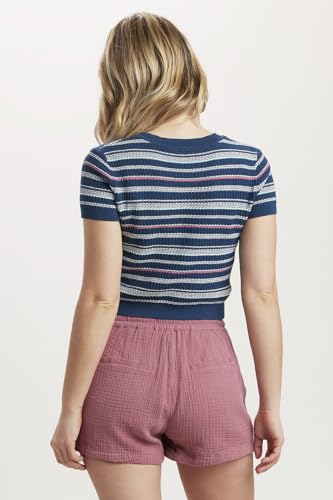 Image of Unionbay Women's Kensington Stripe Short Sleeve Crewneck Sweater
