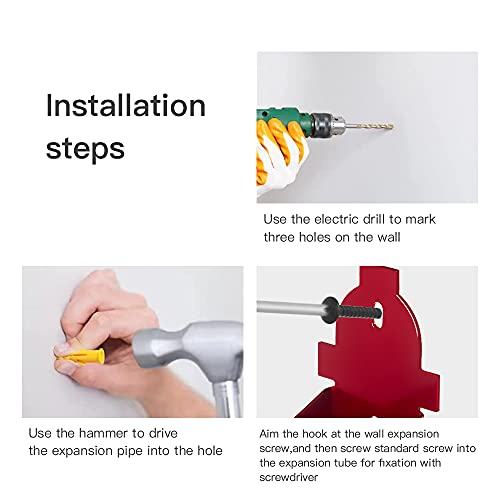 BAMI-LEE House Hook for Fire Extinguisher,4Pcs Fire Extinguisher Mount 5lb-10lb Fit for Home Office (Red)