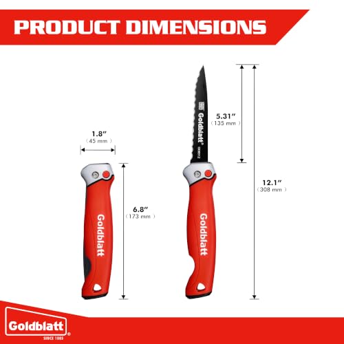 Image of Goldblatt 5 inch Stainless Steel Folding Insulation Knife, Serrated Foam Cutter