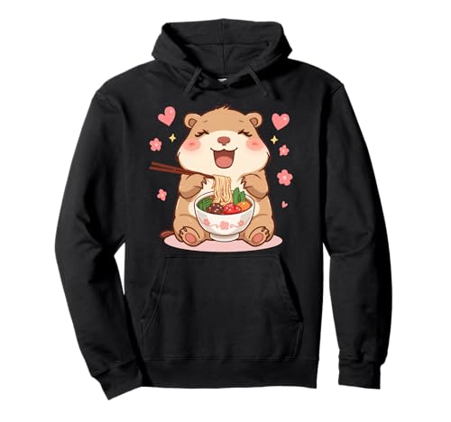 Kawaii Capybara Ramen Art pour Filles Style Japonais Mignon Sweat à Capuche