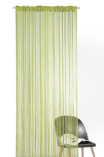 heimtexland ® - Tenda a fili di colore verde, 245 x 148 cm (altezza x larghezza), con tunnel ad asta, accorciabile, di alta qualità, con certificazione Ökotex tipo 121