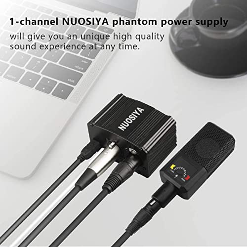 Nuosiya Phantom Power 48V, 1-Channel 48V Phantom Power Supply Set With Usb Cable/3.5Mm To Xlr Cable 6 Ft/Xlr Cable 6 Feet For Any Condenser Microphone Music Recording Equipment #TOP3