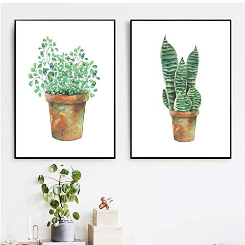 Photos mur art prints de plante verte sur toile peinture 50x70cm sans cadre pour salon
