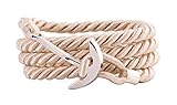 Cordel de cáñamo Ø 6 mm geralin Gioielli Mujer Pulsera Ancla en Plata cáñamo Unisex fabricado a mano