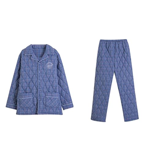 Pyjama homme hiver chaud en coton matelassé vert argent chic