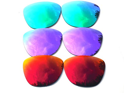 Galaxy Replacement Lenses for Oakley Frogskins Black&BluePurple&Gold Color Polarized 4 Pairs,!