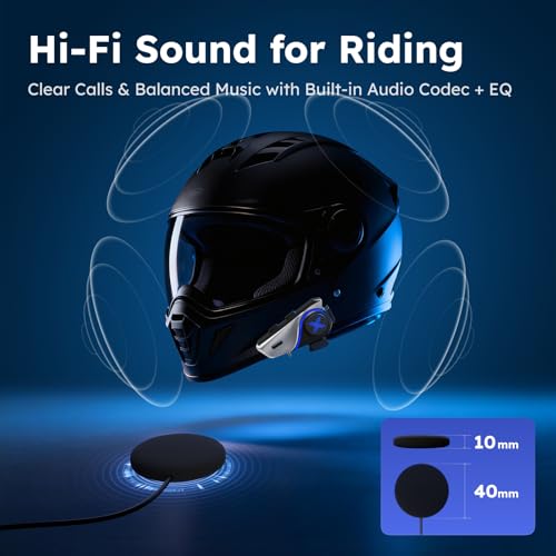 MAXRUNON D9 Motorcycle Bluetooth Headset with Audio Multitasking, 2 Pack by MAXRUNON - Image 7