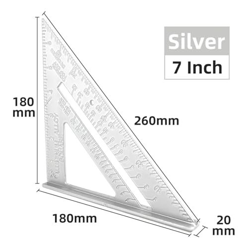 Regla Triangular 7 Pulgadas Aleación de Aluminio miniatura 2