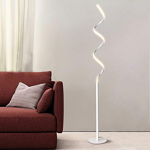 Lampe sur pied en spirale à LED 150 cm avec télécommande et pédale