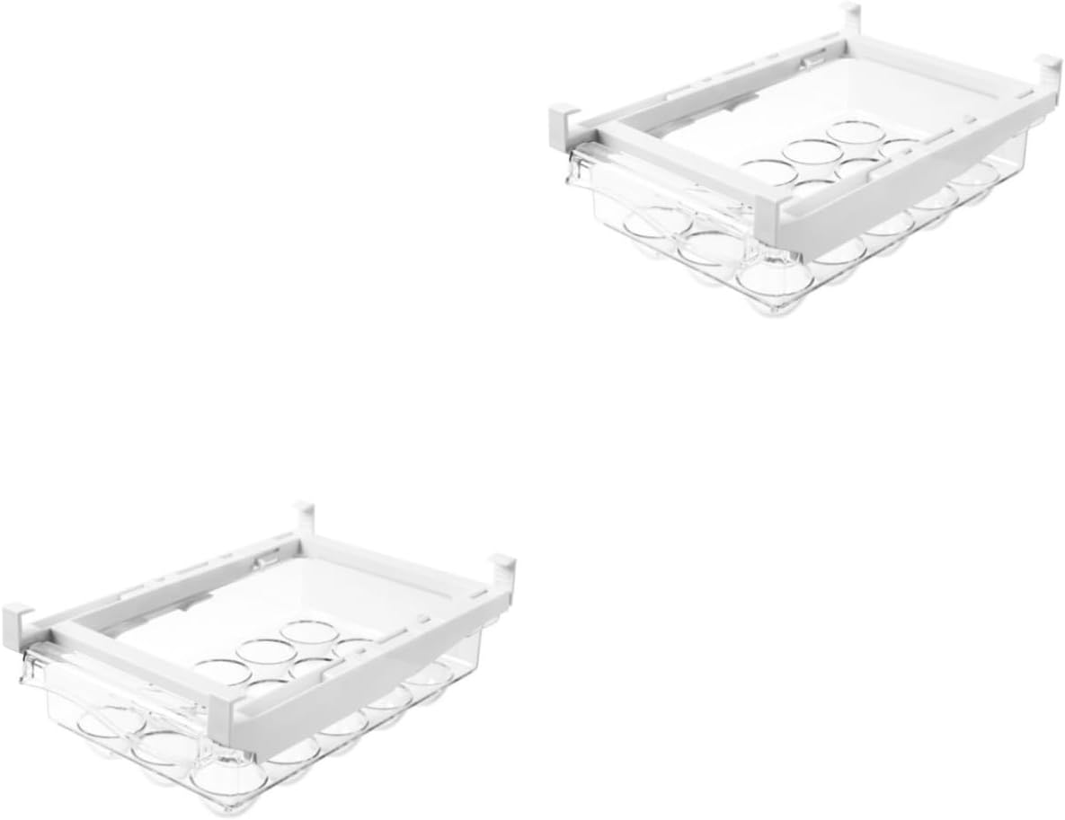 2pcs Box Fridge Drawer Organizer Egg Drawer for Refrigerator Egg Storage Drawers Refrigerator Egg Drawer Out Fridge Plastic Storage Case Egg Organizer Food The Pet re-usable
