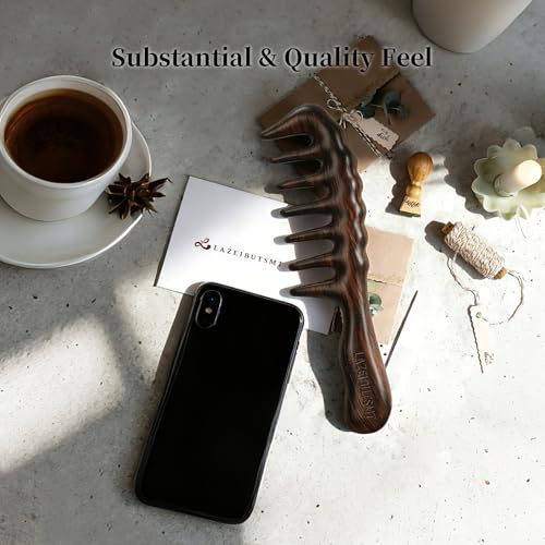 Peine ancho de dientes para cabello rizado y grueso miniatura 7