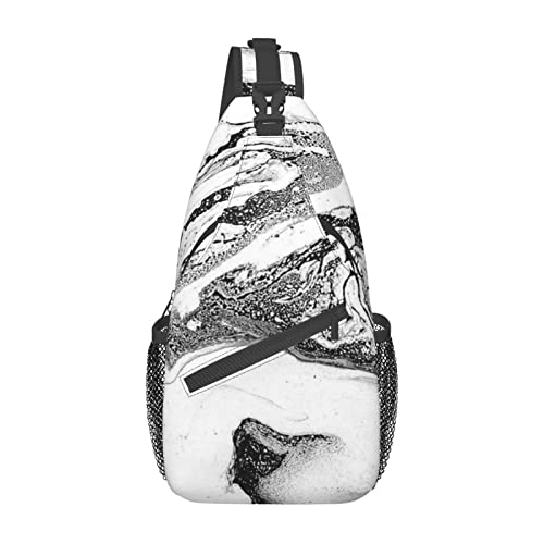 Sac à bandoulière marbre noir et blanc Evealyn pour votre prochain voyage