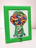 Eye Candy Frame, Candy Dispenser, Gumball Machine in a Frame, For Candies, Nuts, Dog & Cat Treats, Hang on Wall, Stand on Table, Birthday & Holiday Gift for All Ages, Large 15" x 12" (Green)