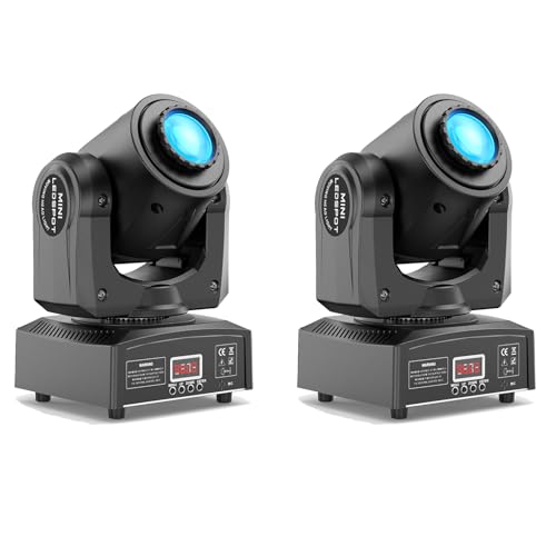 2PCS Lyre LED 60W Lumière de scène 8 Gobos 8 Couleurs DJ Luminaires à tête rotative Beam Moving...