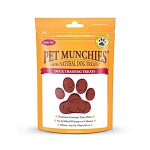 Pet Munchies Duck Dog Training Treats, Grain Free Tasty Bites with Natural Real Meat, Low in Fat 50g