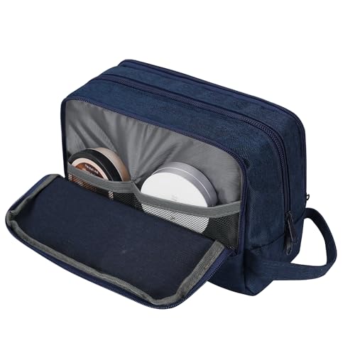Image of WANDF Travel Toiletry Bag for Men, Small Dopp Kit for Toiletries | Water-Resistant Fabric, Travel Bag for Toiletries, Compact Storage, Shaving Accessories, Weekend Trips