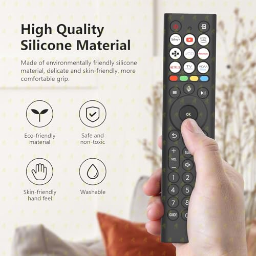 Image of RAYA Silicone Cover Compatible with 2026 Hisense TV Remote E7Q / E75Q / U7Q / A4Q / A6Q / A7Q / Q6Q Model TV Remote Protection Case (Black)