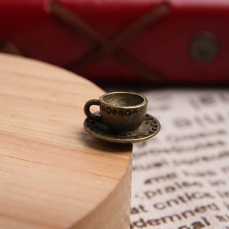 Acxico 30Pcs Coffee Cup and Tray Charms/Pendants Antiqued Silver Double Sided 3D 14 x 14 mm DIY Handmade Accessories - Image 4