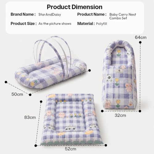 Image of StarAndDaisy Baby Bedding Set for New Born with Sleeping Bag, Mosquito Net & Bedding Set | Baby Sleeping Bag for New Born | Baby Nest.