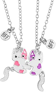 Yolev Best Friendship Necklace Gifts Magnetic Cat Friendship Necklace Jewelry Long Distance Birthday Christmas Bridesmaid Gifts for Girls Women Sisters