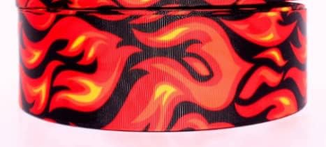3yds Fire and Flames Vertical 5/8 4 Sizes " 7/8" 1.5" 2.25" Grosgrain Ribbon - Best Ribbon (2.25")