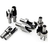 Lheng 8Pcs Wood Plug Cutter Drill Bit Set Straight and Tapered Taper Cutting Tool Cork Drill Bit...