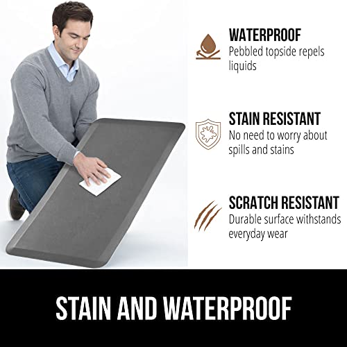Image of GORILLA GRIP Cushioned Antifatigue Kitchen Mat for Floor, 70x24, Gray