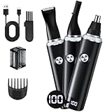FONCOOD 3-in-1 Nose and Ear Trimmer for Men & Women | IPX7 Waterproof Nose Trimmer Men with USB-C Rechargeable Design, Dual Edge Surgical Blades for Eyebrows & Facial Hair