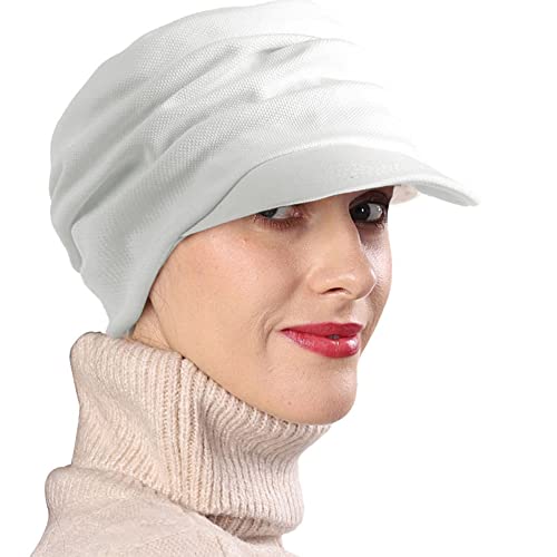 FORBUSITE klassisch Schirmmütze Damen Damenmütze Visor Ballonmütze Chemo Visor Schirm Kappe Cover