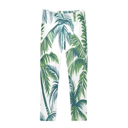 Bolaz Toddler Girls Leggings Printed Yoga Pants Leggings Tropical Pattern with Palm Tree for Kids