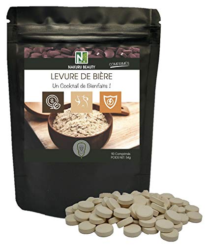 NAKURU | Levure de Bière | Gamme Beauty | Fabriqué en France | Un Cocktail de Bienfaits! | (90 Comprimés de 600mg / Poids Net: 54g)