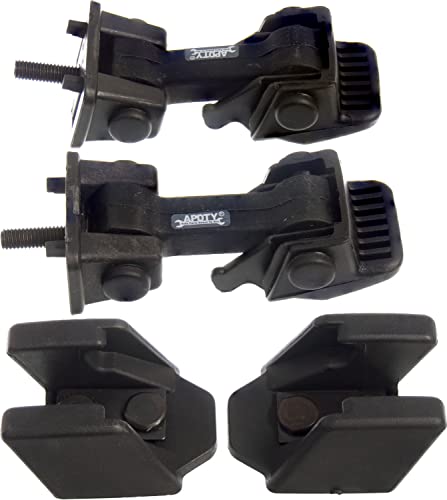 APDTY 55176636K2 Hood Latch Rubber Catch Hold Down Release Kit Set (L & R) Compatible With 1997-2006 Jeep Wrangler TJ (Includes Both Hood Catches; Replaces 55176636AD, 68038118AA)
