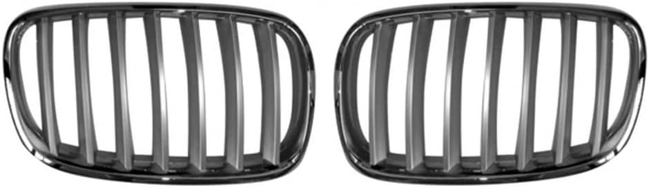For BMW X5 2007 2008 2009 Grille Driver and Passenger Side | Pair | Chrome-Silver | Fits E70/E71 | 3.5D/4.8I | BM1200182, BM1200183 | 51137185223, 51137185224