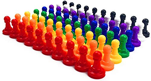 Hyamass 80pcs Colorful Plastic 24mm Pawns Pieces for Board Games, Tabletop Markers Component