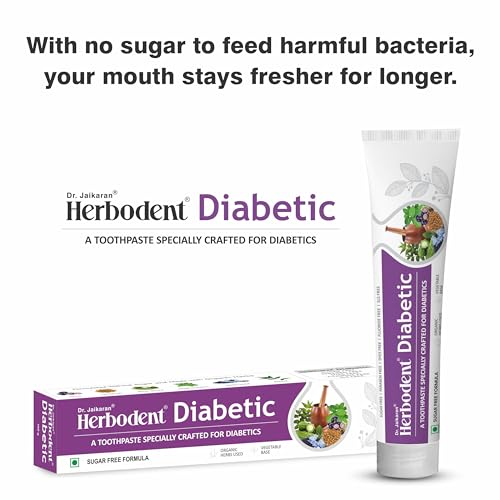 Image of Diabetic Toothpaste - 100g Pack of 2 | Toothpaste specially crafted for Diabetics | SLS & SUGAR FREE Formula | 7 Organic Herbs - Jamun, Fenugreek, Bitter Gourd, Madhunashini, Black Seed...